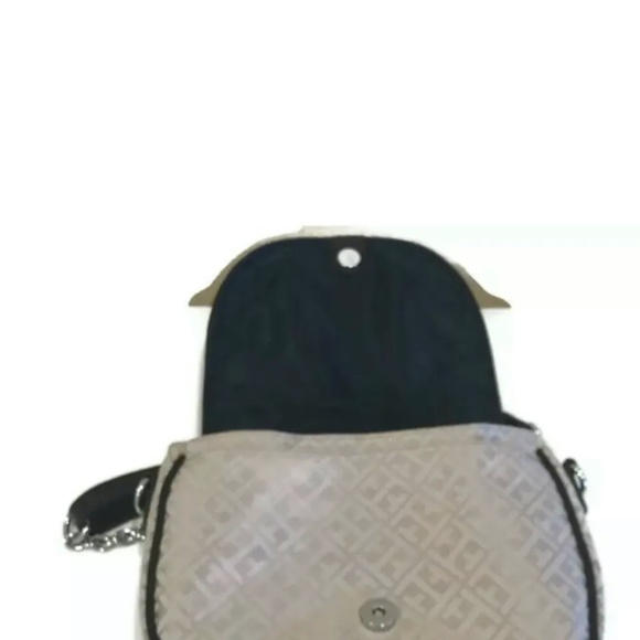 Tommy Hilfiger Logo Print Crossbody Saddle Handbag Ivory Brown - Picture 6 of 11